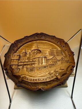 Kaiserslautern Carved Decorative Wall Plaque - Brown Relief